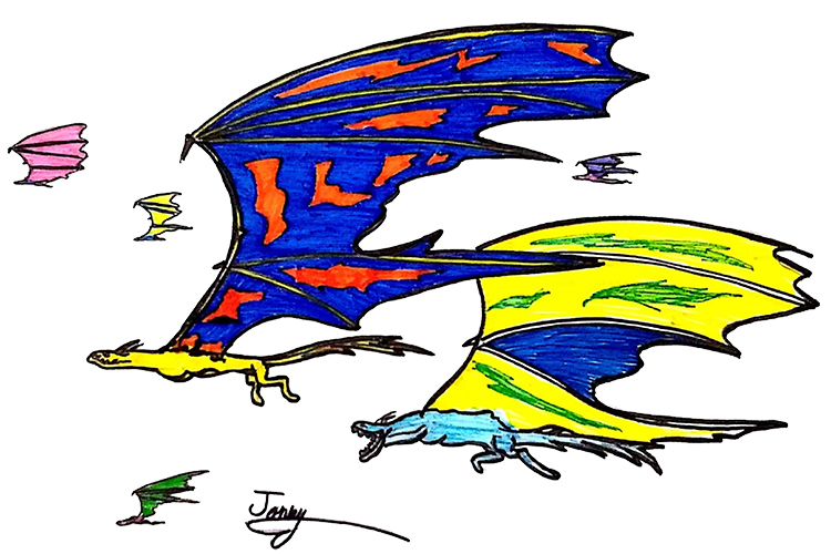 A flight of dragons